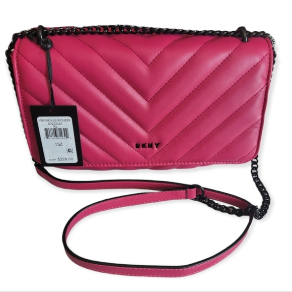 NWT Dkny Veronica LG Shoulder Bag Quilted Purse Crossbody Chain Strap - Picture 3 of 15